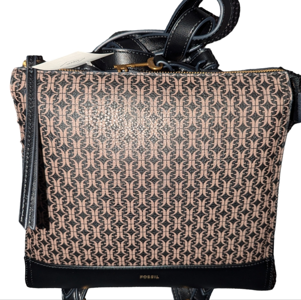 NWT Fossil Elina Convertible Backpack  Black and Brown